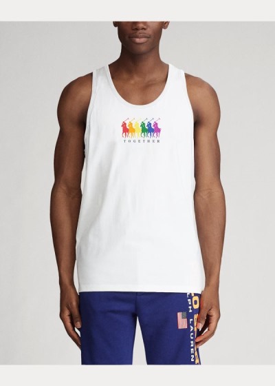 Women's Polo Ralph Lauren Pride Cotton Graphic Tank Tops | 904653FZL